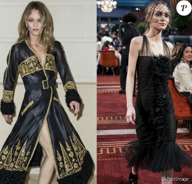 Vanessa Paradis vs. Lily-Rose Depp au défilé Chanel Métiers d'Art 2016/2017 à l'hôtel Ritz à Paris le 6 décembre 2016. © Olivier Borde / Bestimage