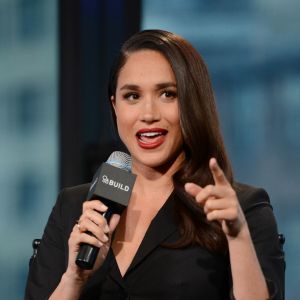 Meghan Markle lors d'une conférence pour la série "Suits" à New York le 17 mars 2016