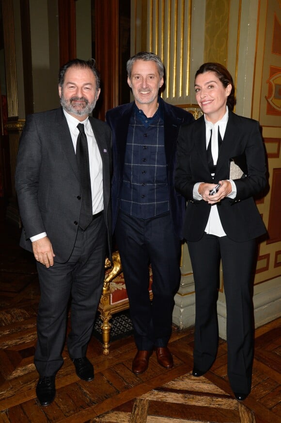 Exclusif - Denis Olivennes, Antoine de Caunes et sa femme Daphné Roulier à la soirée des Distinctions de la FIDH (Fédération Internationale des Droits de l'Homme) à l'Hôtel de Ville à Paris, le 6 décembre 2016. © Guirec Coadic/Bestimage