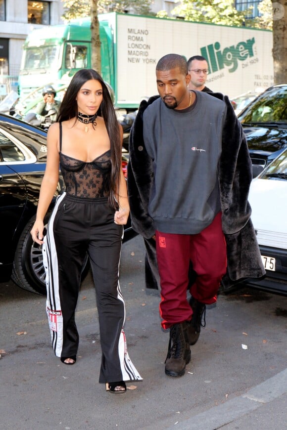Kim Kardashian et Kanye West à Paris le 29 septembre 2016. © Agence / Bestimage