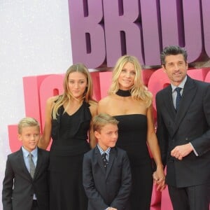 Patrick Dempsey, sa femme Jillian Dempsey et leurs enfants Darby Galen Dempsey, Tallula Fyfe Dempsey et Sullivan Patrick Dempsey - Avant-première mondiale du film "Bridget Jones's Baby" au cinéma Odeon Leicester Square à Londres, Royaume Uni, le 5 septembre 2016.