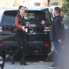 Exclusif - Bella Hadid arrive aux bureaux de "Chrome Hearts" à Los Angeles, le 14 décembre 2016.14/12/2016 - Los Angeles