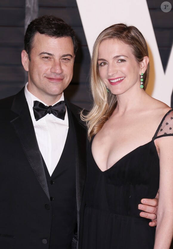 Jimmy Kimmel et Molly McNearney à la Vanity Fair Oscar Party, Beverly Hills, Los Angeles, le 22 février 2015.