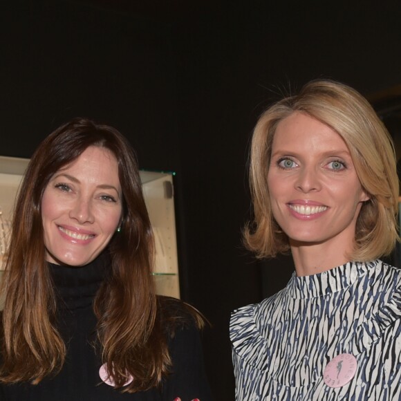 Mareva Galanter et Sylvie Tellier (cofondatrice de l'association Les Bonnes Fées) lors de la présentation en exclusivité et de l'inauguration de la mise en vente d'un porte-clé Les Bonnes Fées à la boutique Julien d'Orcel à Levallois-Perret, le 6 décembre 2016. La totalité des bénéfices de la vente des porte-clés dans les bijouterie de l'enseigne sera reversée à l'association Les Bonnes Fées qui a principalement pour but d'intervenir auprès des gens pour améliorer leurs conditions de vie, de venir en aide aux personnes les plus démunies ou atteintes de maladies. © Giancarlo Gorassini/Bestimage