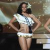 Alicia Aylies (première à gauche) en bikini lors du concours Miss France, le 17 décembre 2016 à l'Arena de Montpellier