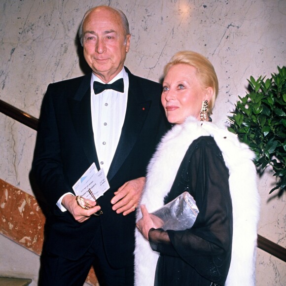 GERARD OURY ET MICHELE MORGAN A LA SOIREE DES MOLIERES 1988.