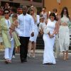 Kris Jenner, sa petite-fille Penelope, Corey Gamble, Khloe Kardashian; Kim Kardashian et sa fille North, Kendall et sa soeur Kylie Jenner à la messe de Pâques à Calabasas. Le 5 avril 2015