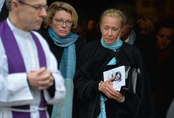 Exclusif - Brigitte Fossey aux obsèques de Marcelle Feuillade en l'Eglise de Notre Dame de Boulogne Billancourt le 23 décembre 2016.