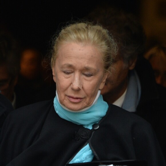 Exclusif - Brigitte Fossey aux obsèques de Marcelle Feuillade en l'Eglise de Notre Dame de Boulogne Billancourt le 23 décembre 2016.