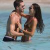 Izabel Goulart et Kevin Trapp en vacances à Saint-Barthélemy le 25 décembre 2016.