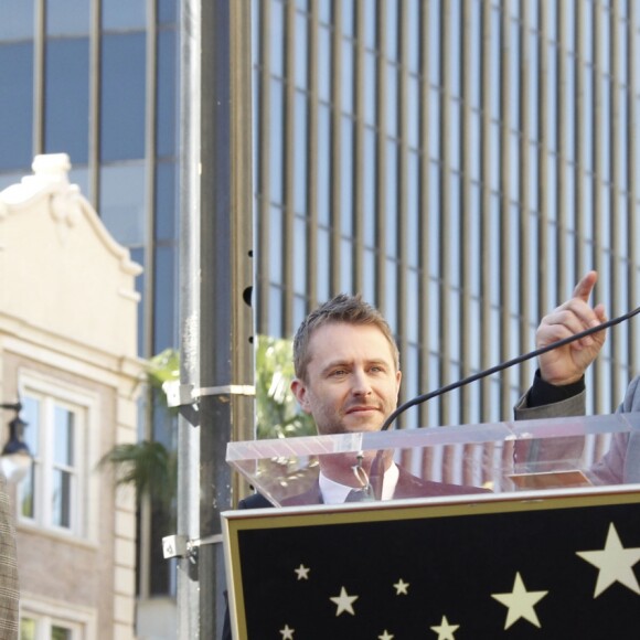 Daniel Radcliffe, Chris Hardwick, Chris Columbus - Daniel Radcliffe reçoit son étoile sur le Walk of Fame à Hollywood, le 12 novembre 2015