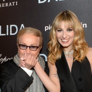 Orlando (le frère de Dalida), Sveva Alviti (joue le rôle de Dalida dans le film) à l'Avant-première du film "Dalida" à L'Olympia, Paris le 30 novembre 2016. © Rachid Bellak/Bestimage