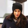 Meghan Markle, compagne du prince Harry, à Toronto le 18 décembre 2016, rentrée d'un week-end à Londres.