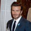 David Beckham, ambassadeur de bonne volonté de l'UNICEF illumine l'empire State Building pour les 70 ans de l'UNICEF à New York le 12 décembre 2016.