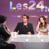 Romain Canot et Laura Gheysen sur le plateau du tournage de l'émission "Les 24h de la TV réalité", les 20 et 21 décembre 2016.