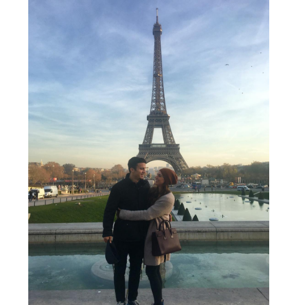 Alex Morgan et son mari Servando Carrasco à Paris. Décembre 2016.