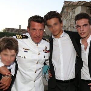 Benjamin Castaldi et ses fils Julien, Simon et Enzo - Cérémonie religieuse - Mariage de Benjamin Castaldi et Aurore Aleman au Mas de La Rose à Eygalières, le 27 août 2016.