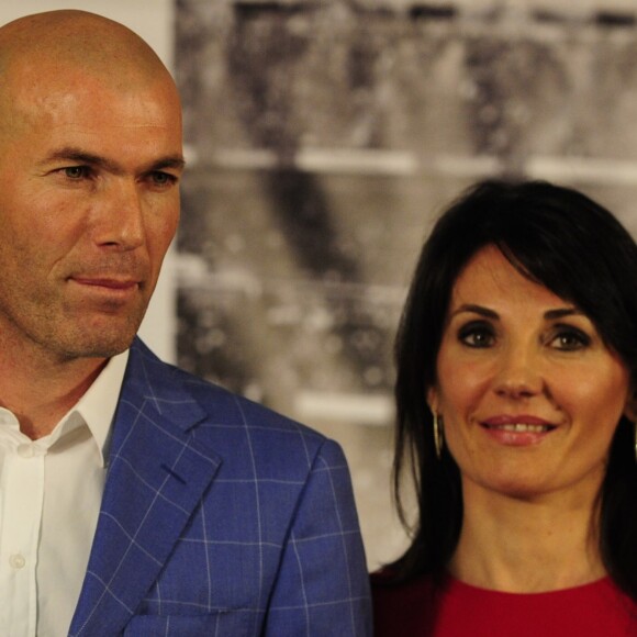 Zinédine Zidane et sa femme Véronique - Zinédine Zidane devient l'entraineur du Real de Madrid et remplace ainsi Rafael Benítez à Madrid en Espagne le 4 janvier 2015.04/01/2016 - Madrid