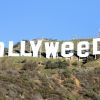 L'iconique panneau Hollywood est devenu "Hollyweed". Hollywood, Los Angeles, le 1er janvier 2017.