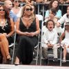 Mariah Carey et ses enfants Moroccan Cannon et Monroe Cannon sur le Walk of Fame à Hollywood, le 5 août 2015.