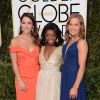 Aly Raisman, Simone Biles et Madison Kocian aux 74e Golden Globe Awards à Beverly Hills. Los Angeles, le 8 janvier 2017.