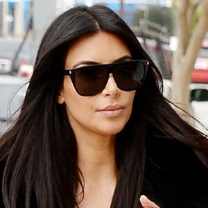 Kim Kardashian en plein tournage à Los Angeles, le 30 janvier 2015.