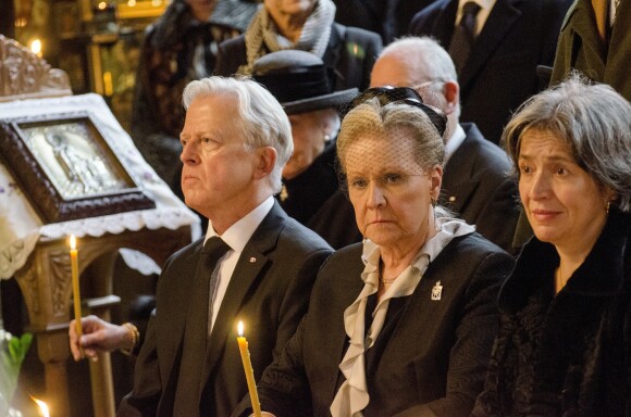 La veuve du prince Dimitri Romanovitch de Russie, la princesse Theodora (Dorrit Reventlow) lors des funérailles du prince en l'église orthodoxe russe St Alexandre Nevsky à Copenhague, le 10 janvier 2017.