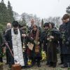 La veuve du prince Dimitri Romanovitch de Russie, la princesse Theodora (Dorrit Reventlow), et d'autres membres de la famille Romanov lors de l'inhumation du prince russe, défunt chef de la Maison Romanov, au cimetière Vedbaek à 20 km au nord de Copenhague, le 11 janvier 2017.