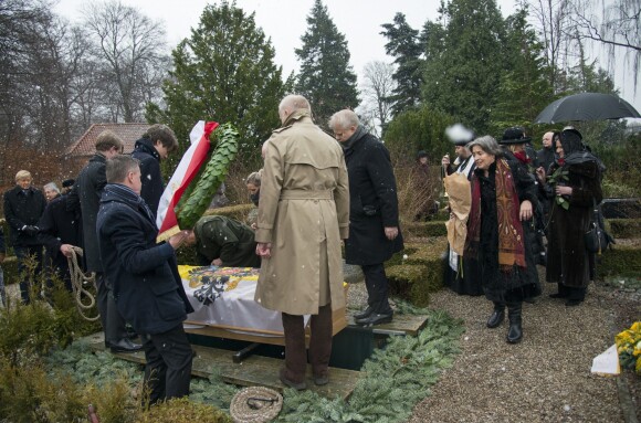 Inhumation du prince Dimitri Romanovitch de Russie, défunt chef de la Maison Romanov, au cimetière Vedbaek à 20 km au nord de Copenhague, le 11 janvier 2017.