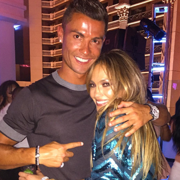 Cristiano Ronaldo à l'anniversaire de Jennifer Lopez en juillet 2016.