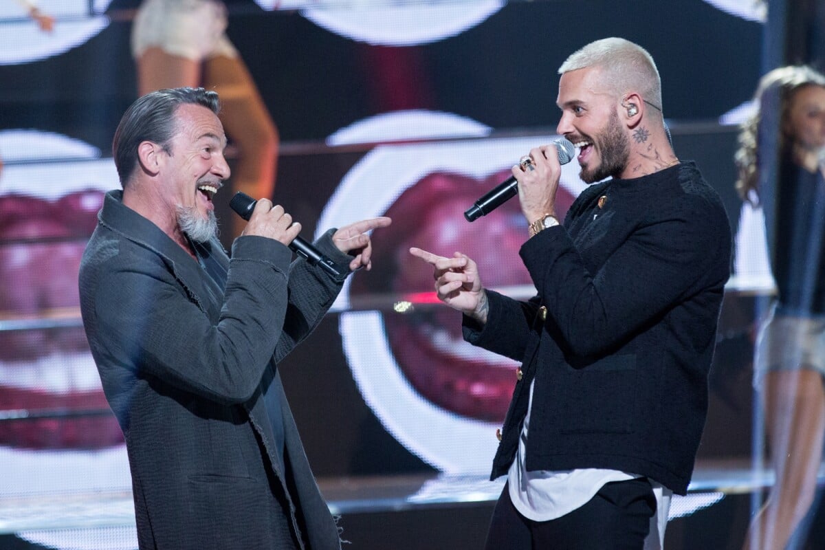 Photo : Florent Pagny, M. Pokora (Matt Pokora) - Florent Pagny, M. Pokora (Matt  Pokora) - Enregistrement de l'émission "Cette Soirée Là" au Zénith de Paris  le 8 et 9 janvier 2017.