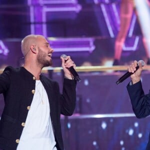 M. Pokora (Matt Pokora), Julien Clerc - Enregistrement de l'émission "Cette Soirée Là" au Zénith de Paris le 8 et 9 janvier 2017. TF1 proposera samedi 14 janvier prochain un rendez-vous hommage à Claude François.