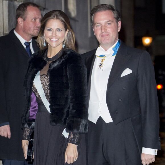 La princesse Madeleine et Christopher O'Neill le soir du gala annuel de l'Académie Suédoise à Stockholm le 20 décembre 2016.