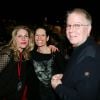 Exclusif - Zvi Brant, sa femme Corinne et leur fille Yona Brant - 68ème anniversaire de Zvi Brant (frère du chanteur Mike Brant) lors de la comédie musicale "Hit Parade" au palais des Congrès à Paris le 14 janvier 2017.