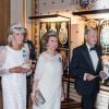 La princesse Birgitta et la princesse Désirée de Suède lors du banquet donné en l'honneur du 70e anniversaire de leur frère le roi Carl XVI Gustaf au palais royal à Stockholm, le 30 avril 2016.