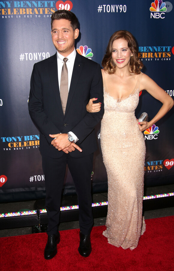 Michael Buble et sa femme Luisana Lopilato au concert de 'Tony Bennett Celebrates 90: The Best is Yet to Come'' à New York, le 15 septembre 2016.