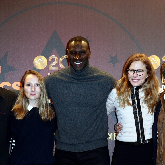 Franck Gastambide, Audrey Lamy, Omar Sy, Pascale Arbillot, Patrick Timsit (le jury) - Photocall de la cérémonie d'ouverture du 20e Festival du film de comédie à l'Alpe d'Huez, le 17 janvier 2017. © Dominique Jacovides/Bestimage