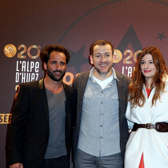 Florent Peyre, Dany Boon et Alice Pol - Photocall de la cérémonie d'ouverture du 20ème Festival du film de comédie à l'Alpe d'Huez, le 17 janvier 2017. © Dominique Jacovides/Bestimage