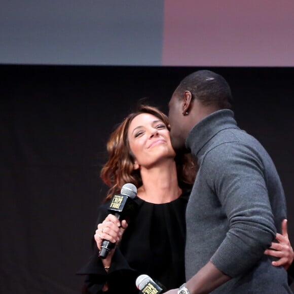 Virginie Guilhaume et Omar Sy - Cérémonie d'ouverture du 20e Festival du film de comédie à l'Alpe d'Huez, le 17 janvier 2017. © Dominique Jacovides/Bestimage
