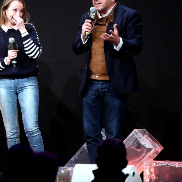 Virginie Guilhaume, Omar Sy, Pascale Arbillot, Audrey Lamy et Patrick Timsit - Cérémonie d'ouverture du 20e Festival du film de comédie à l'Alpe d'Huez, le 17 janvier 2017. © Dominique Jacovides/Bestimage
