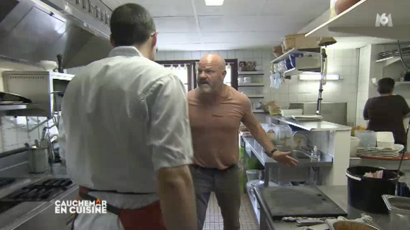 Philippe Etchebest hurle sur Chantal dans "Cauchemar en cuisine" sur M6, le 18 janvier 2017.