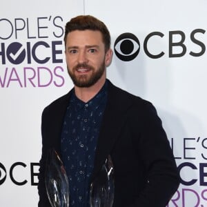 Justin Timberlake à la press room lors de la soirée des People's Choice awards à Los Angeles, Californie, Etats-Unis, le 18 janvier 2017.