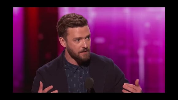 Justin Timberlake sur la scène du Microsoft Theater pour les People's Choice Awards le 18 janvier 2017