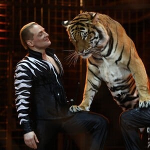 Zapashny Brothers (fauves) - La famille princière de Monaco lors du 41e Festival International du Cirque de Monte-Carlo, le 20 janvier 2017. © Pool/Frédéric Nebinger Monaco/Bestimage