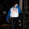 Kendall Jenner sort de l'hôtel George V pour rendre visite à ASAP Rocky à l'hôtel Peninsula à Paris, France, le 22 janvier 2017.