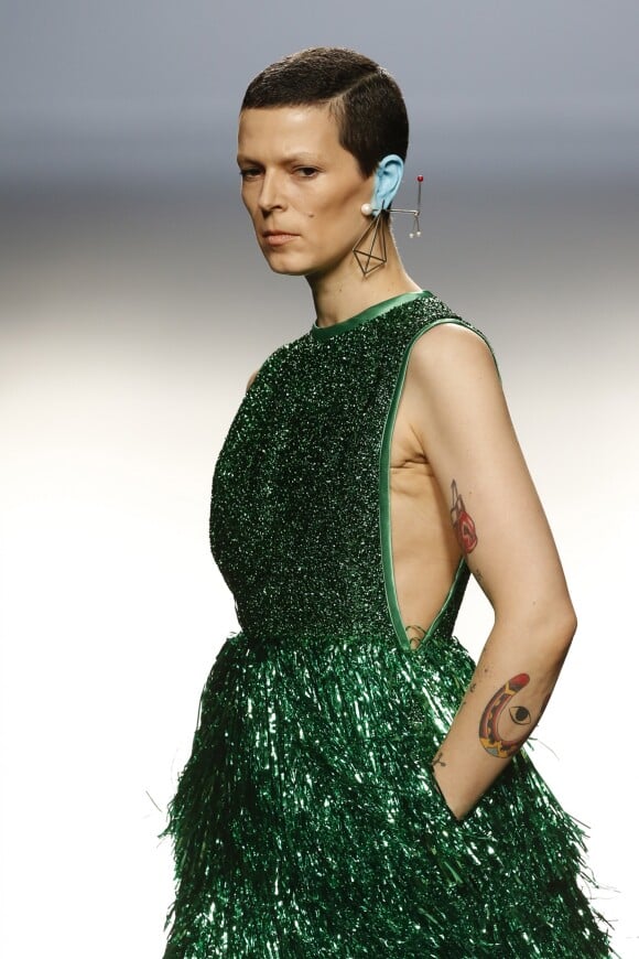 Bimba Bosé (Eleonora Salvatore González) lors du défilé de mode "David Delfin" pendant la Pasarela Cibeles - Mercedes-Benz Fashion Week à Madrid, le 14 septembre 2014.