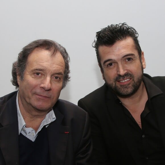 Exclusif - Daniel Russo et Jeff Domenech - Soirée pour le départ à la retraite du journaliste sportif Daniel Lauclair et le lancement du livre de Jeff Domenech Tweets post mortem - De Einstein et Coluche : quand les morts vannent les vivants, à Paris le 23 janvier 2017. © Baldini-Guignebourg/Bestimage