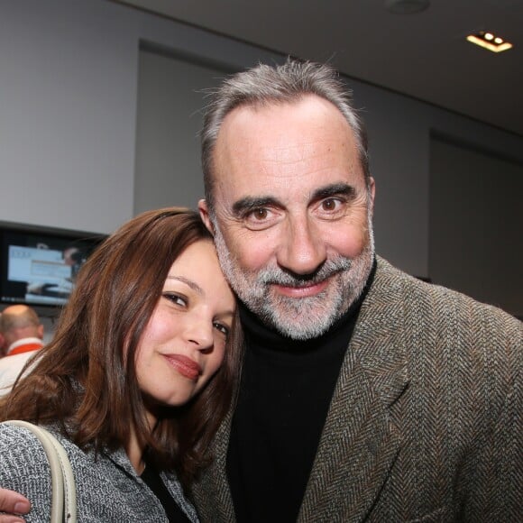 Exclusif - Séverine Ferrer et Antoine Duléry - Soirée pour le départ à la retraite du journaliste sportif Daniel Lauclair et le lancement du livre de Jeff Domenech Tweets post mortem - De Einstein et Coluche : quand les morts vannent les vivants, à Paris le 23 janvier 2017. © Baldini-Guignebourg/Bestimage