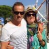Eve Angeli et son chéri Chrisophe. Le 29 juin 2015. Les amoureux passent du bon temps à Saint-Tropez.