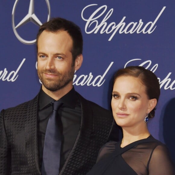 Benjamin Millepied et sa femme Natalie Portman enceinte lors de la soirée de gala du festival international du film de Palm Springs au centre de congrès de Palm Spring, Californie, Etats-Unis, le 2 janvier 2017. © JLPPA/Bestimage